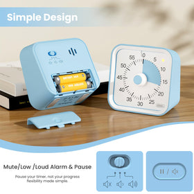 InfPokid visual timer office blue helps meetings stay on track with silent countdown.