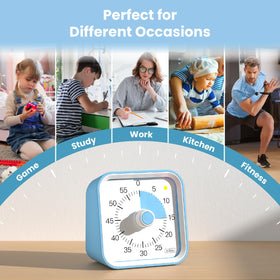 InfPokid visual timer portable blue fits on any desk or counter.