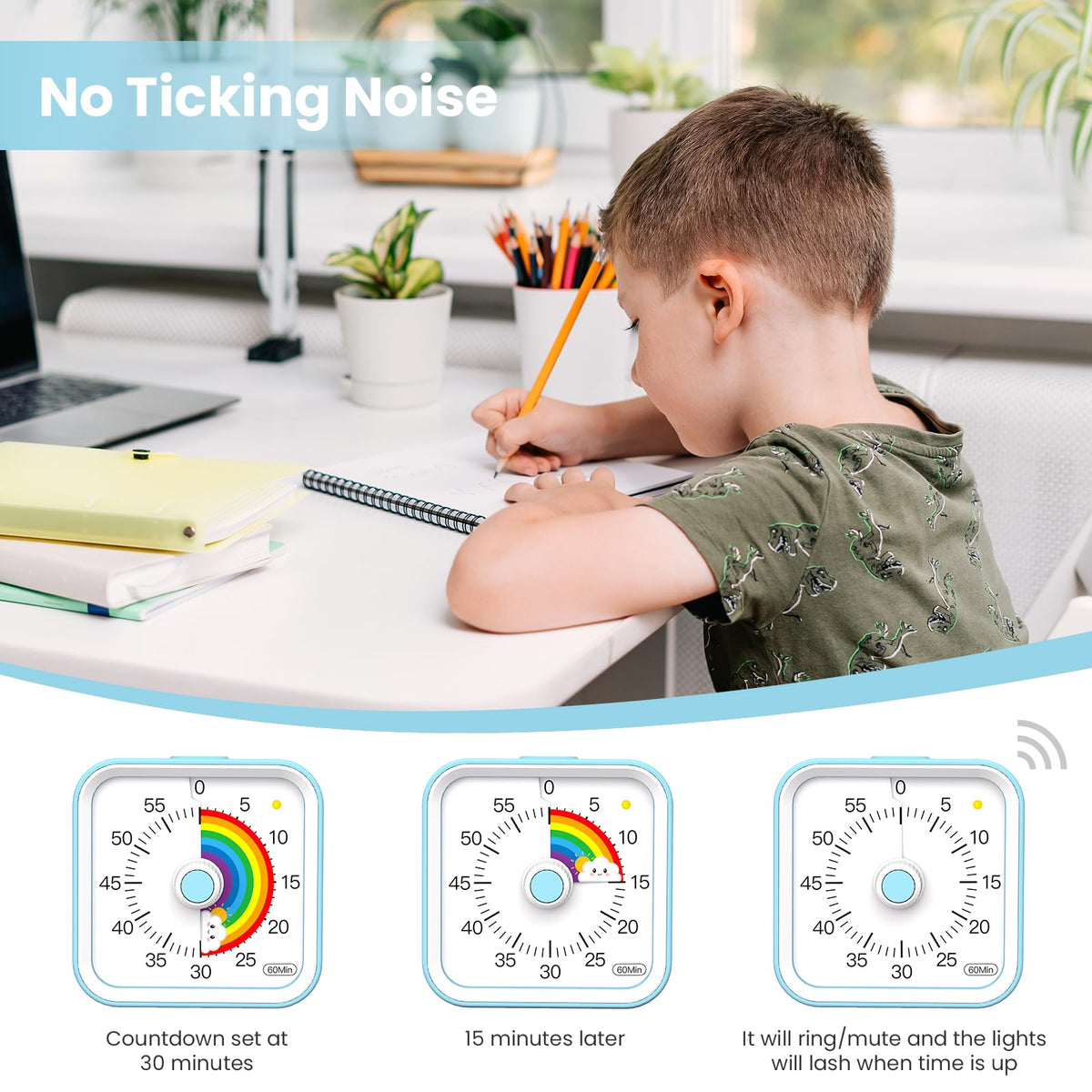 InfPokid timer operates quietly for classroom transitions and focused activities.