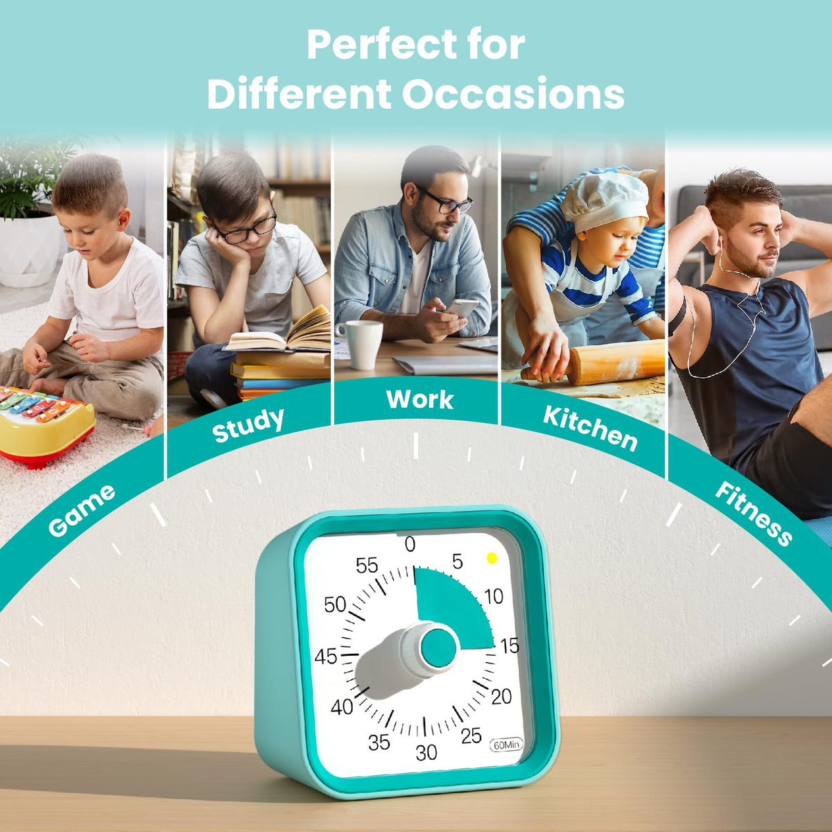 InfPokid visual timer operates silently for calm environments