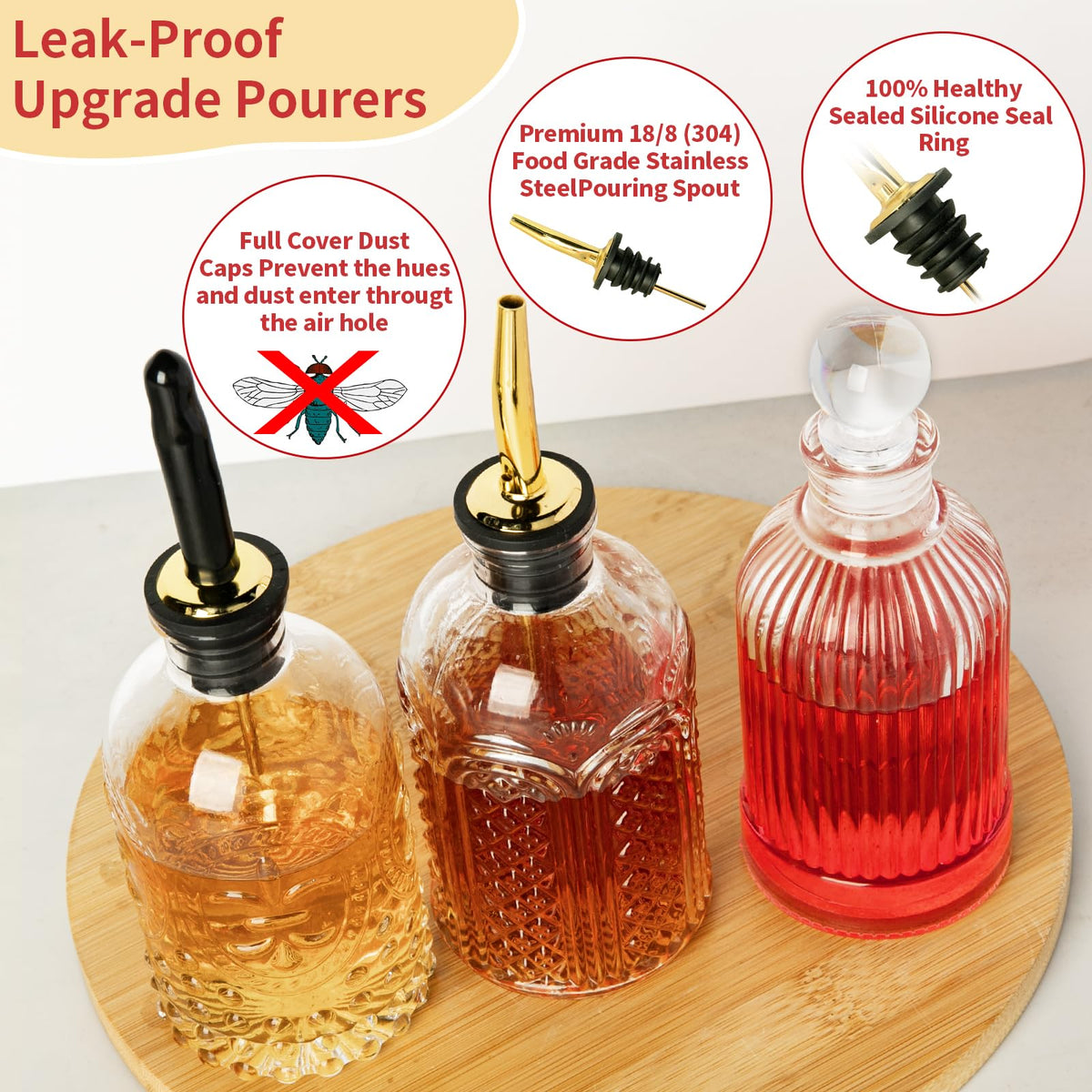 INFTYLE bottle brush aids easy cleaning of glass syrup bottles.