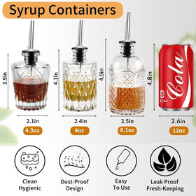 INFTYLE glass syrup bottle with pour spout for clean, controlled pours.