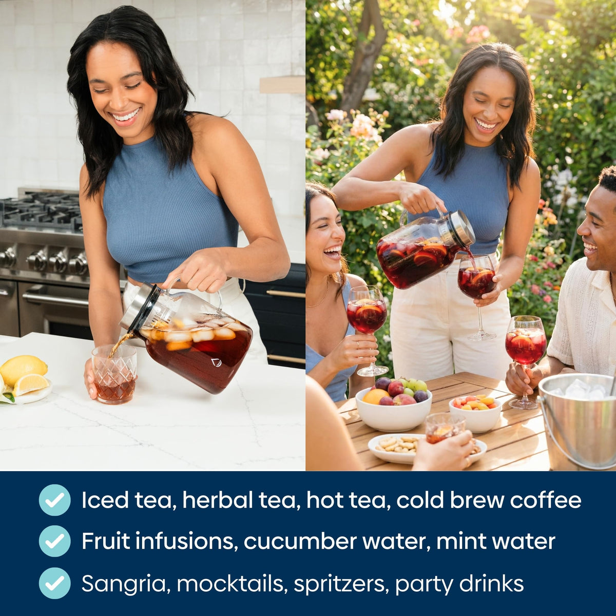 Heat-resistant borosilicate glass safe for hot and cold drinks
