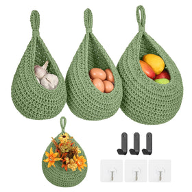 INJORAN boho wall hanging fruit basket pack ready for organized kitchen storage.