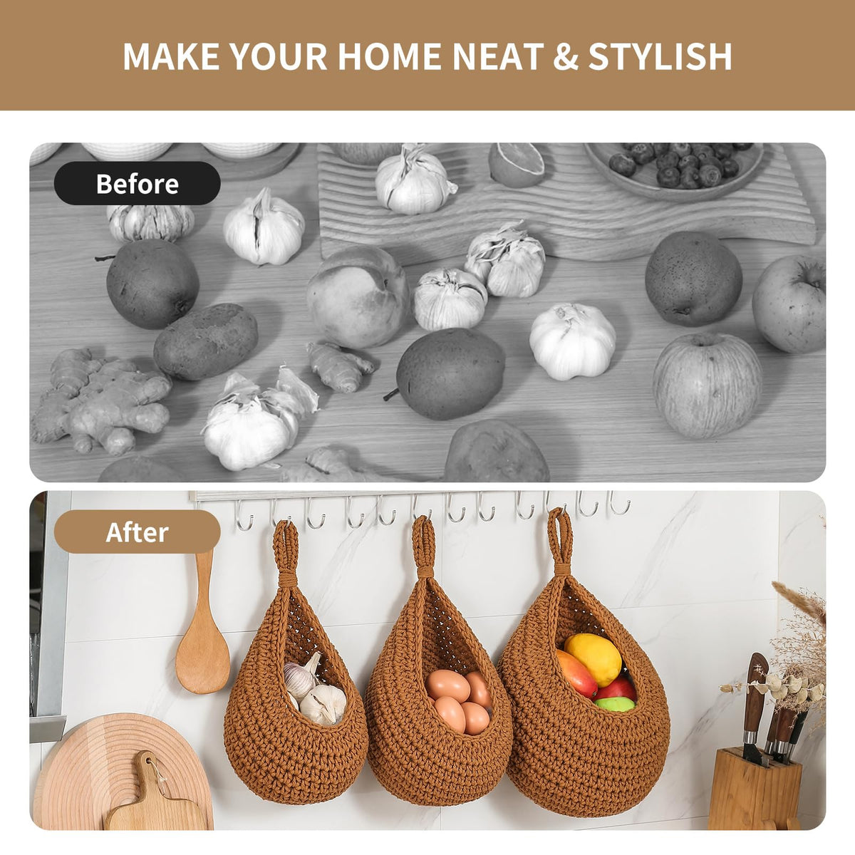 INJORAN premium cotton rope baskets offer durable, chemical-free material