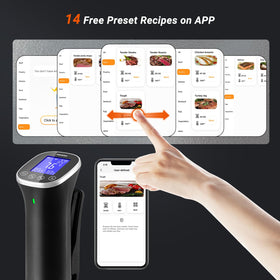 INKBIRD app controlled sous vide cooker for remote cooking.
