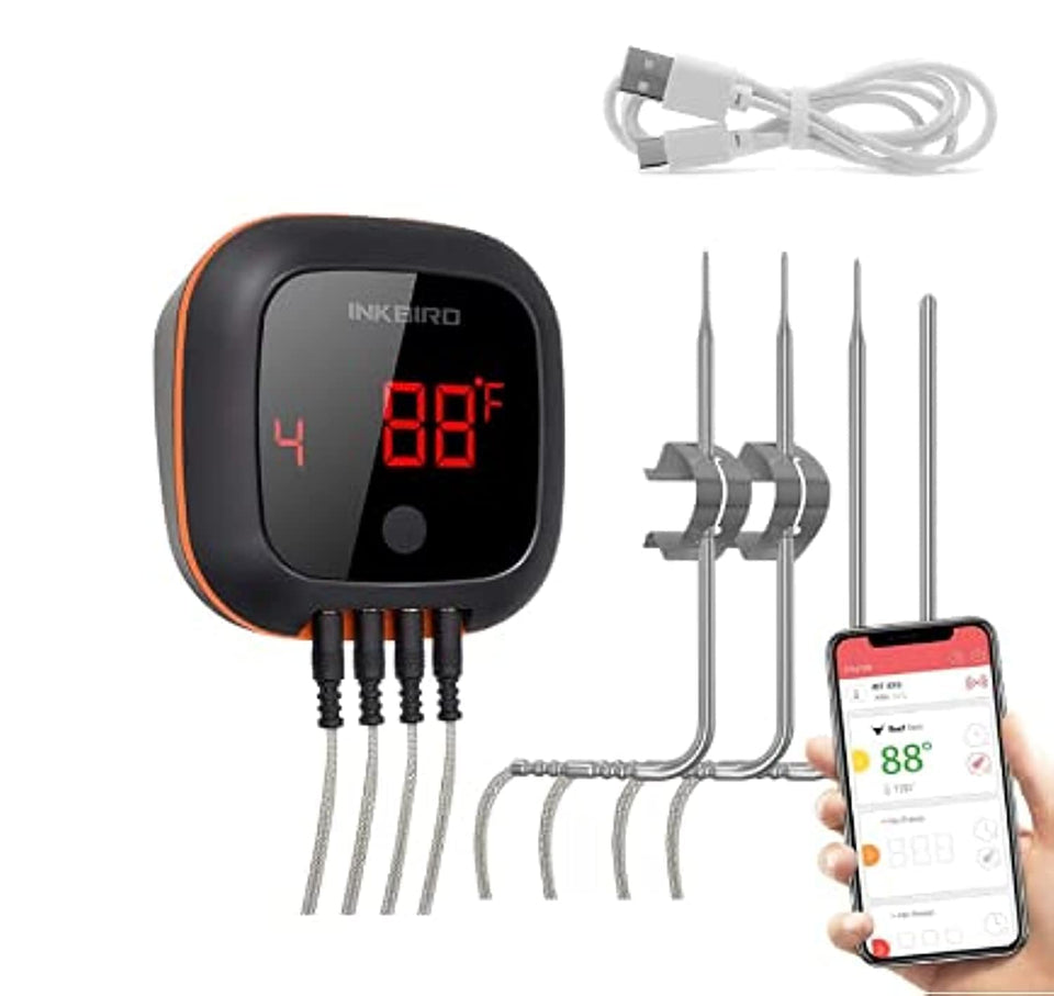 Inkbird IBT-4XS large LED display showing temperature clearly for quick reading.