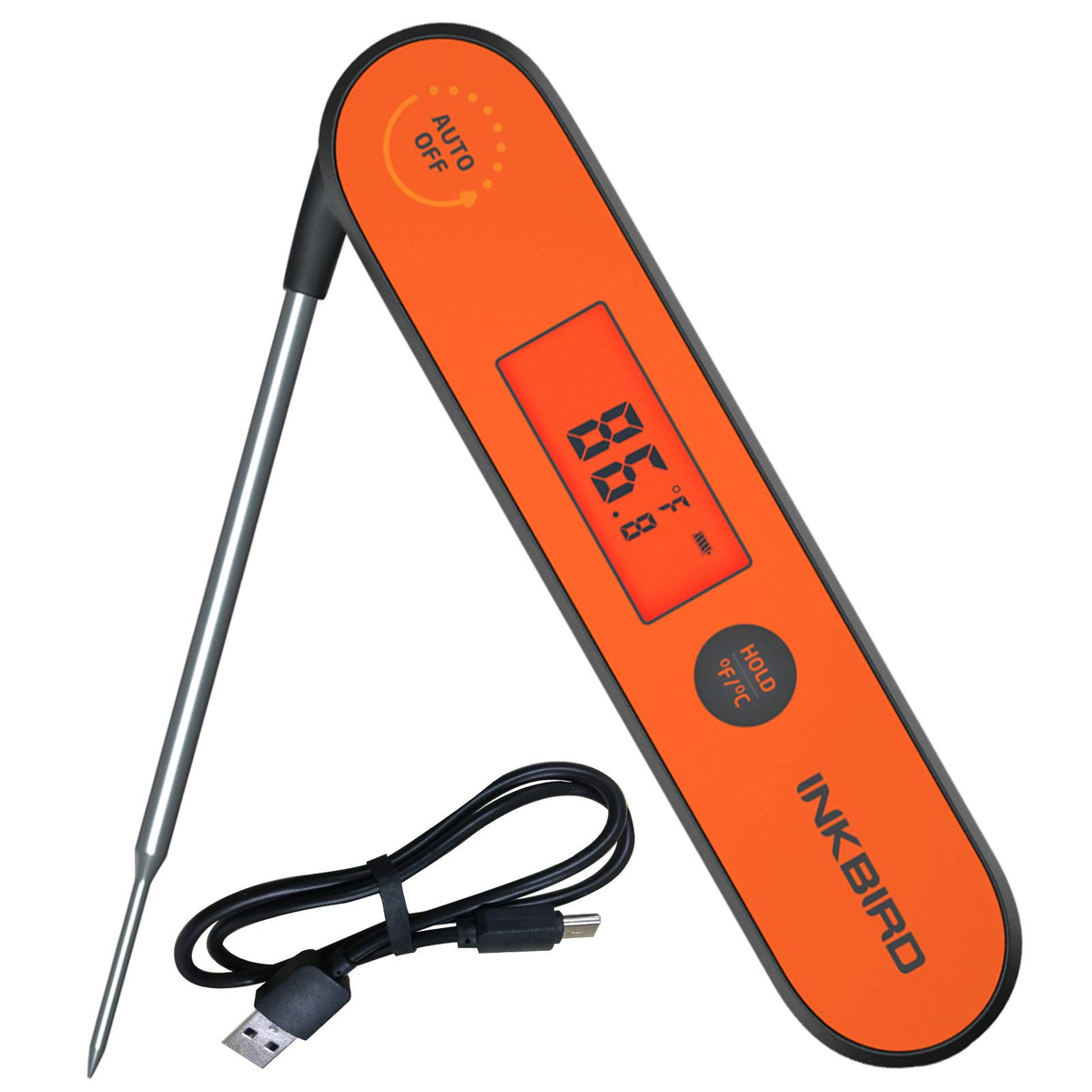 Inkbird IHT-1P meat thermometer front view with quick-read display
