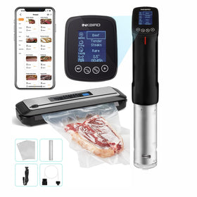 INKBIRD ISV-100W sous-vide cooker in action demonstrating precise temperature control.