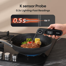 Inkbird rechargeable thermometer battery provides long lasting cooking sessions.