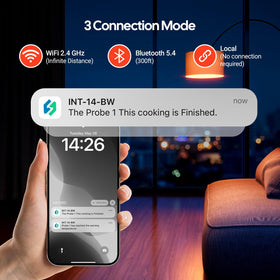 INKBIRD 360° LCD display clearly shows all four readings for easy monitoring.