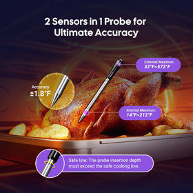 InkGrill dual-sensor probes tracking core and ambient heat