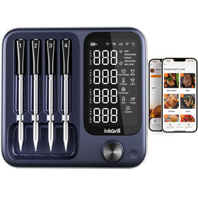 InkGrill 4-Probe thermometer front view for easy remote monitoring