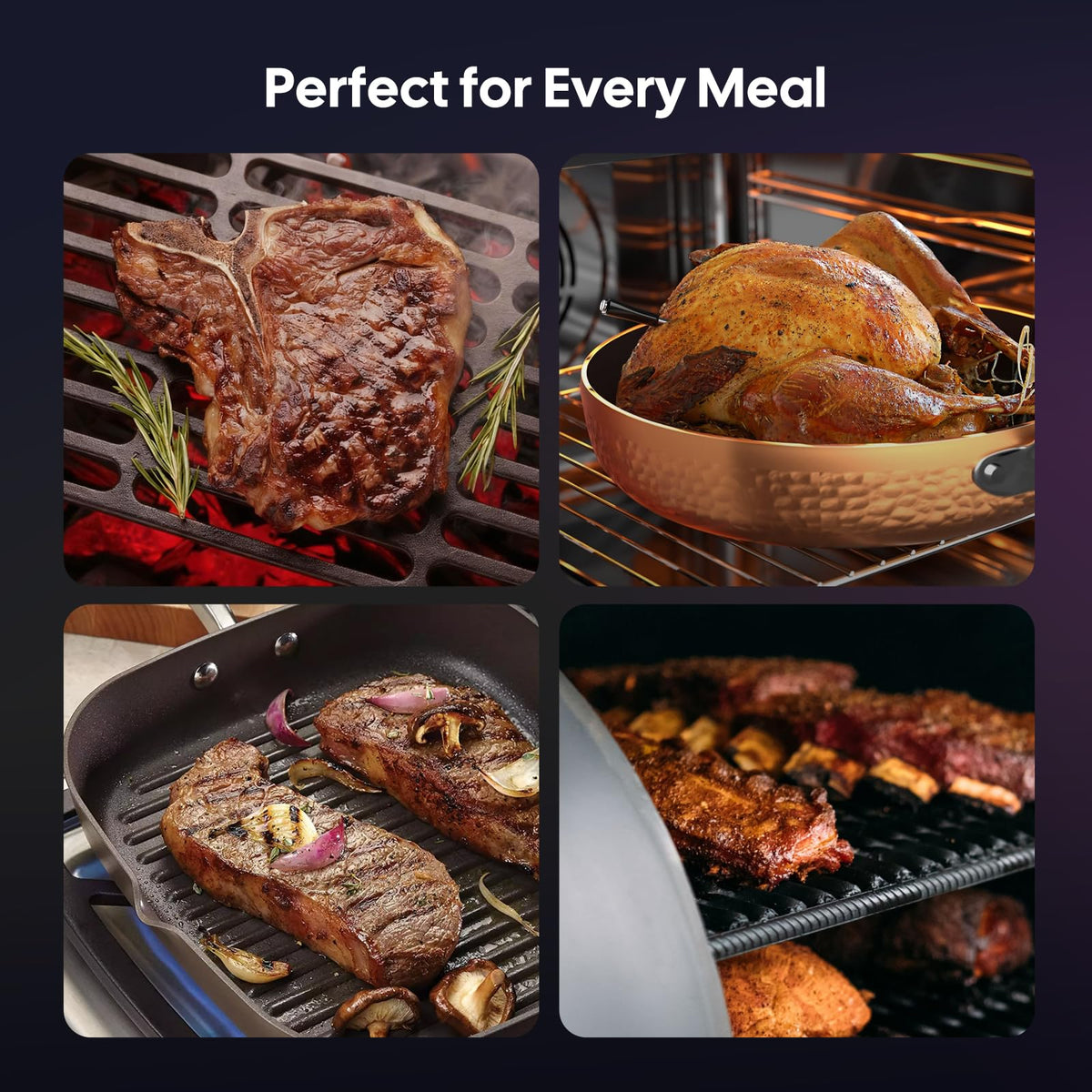 InkGrill in-use on grill with alerts and app support