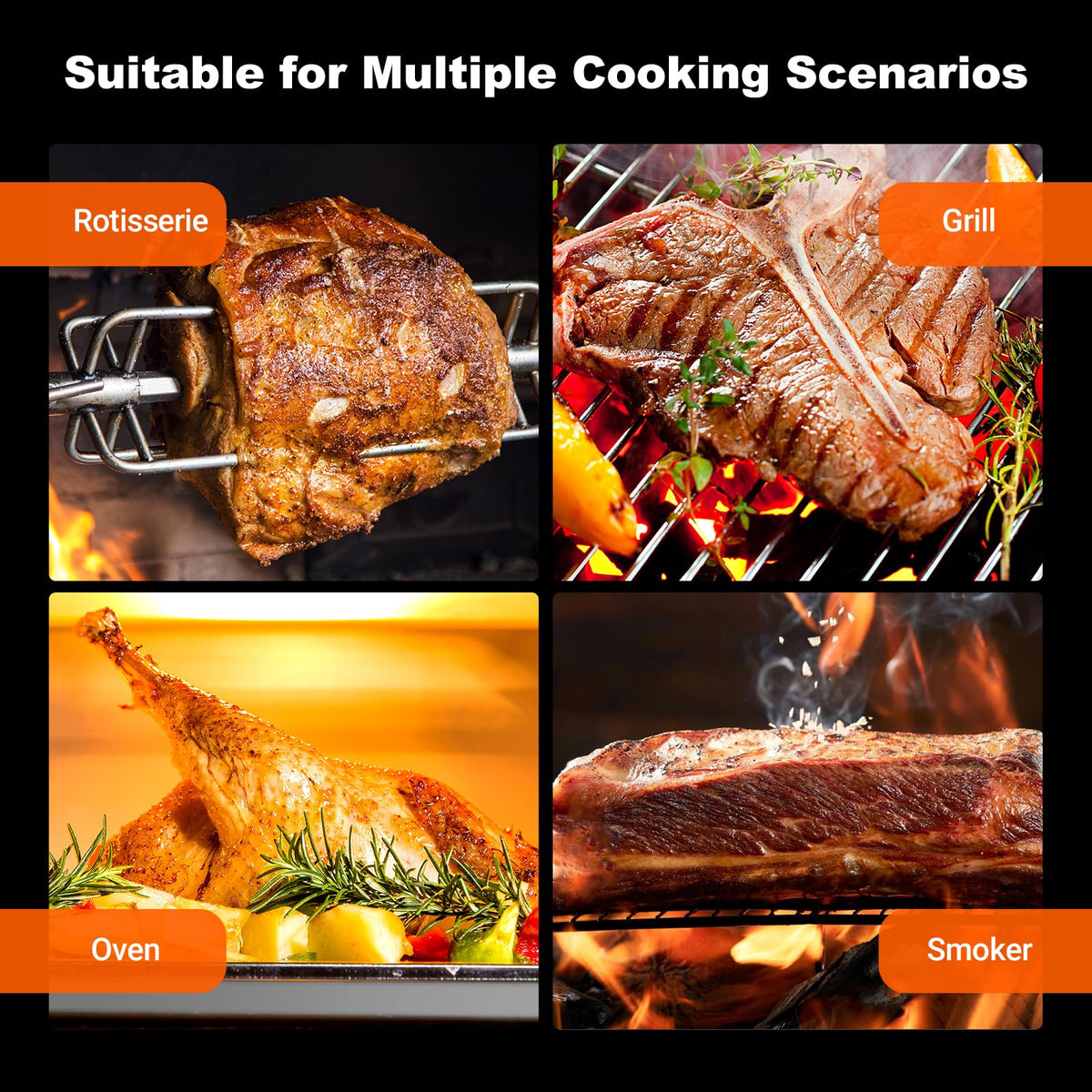 InkGrill 4-probes system fits smoker, oven, and BBQ setups.