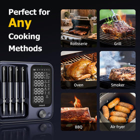 InkGrill internal and ambient temperature monitoring for accurate cooking.