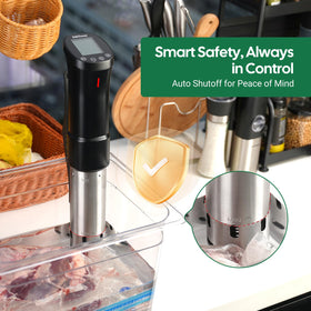 InkSous 14-recipes interface for easy guided cooking.