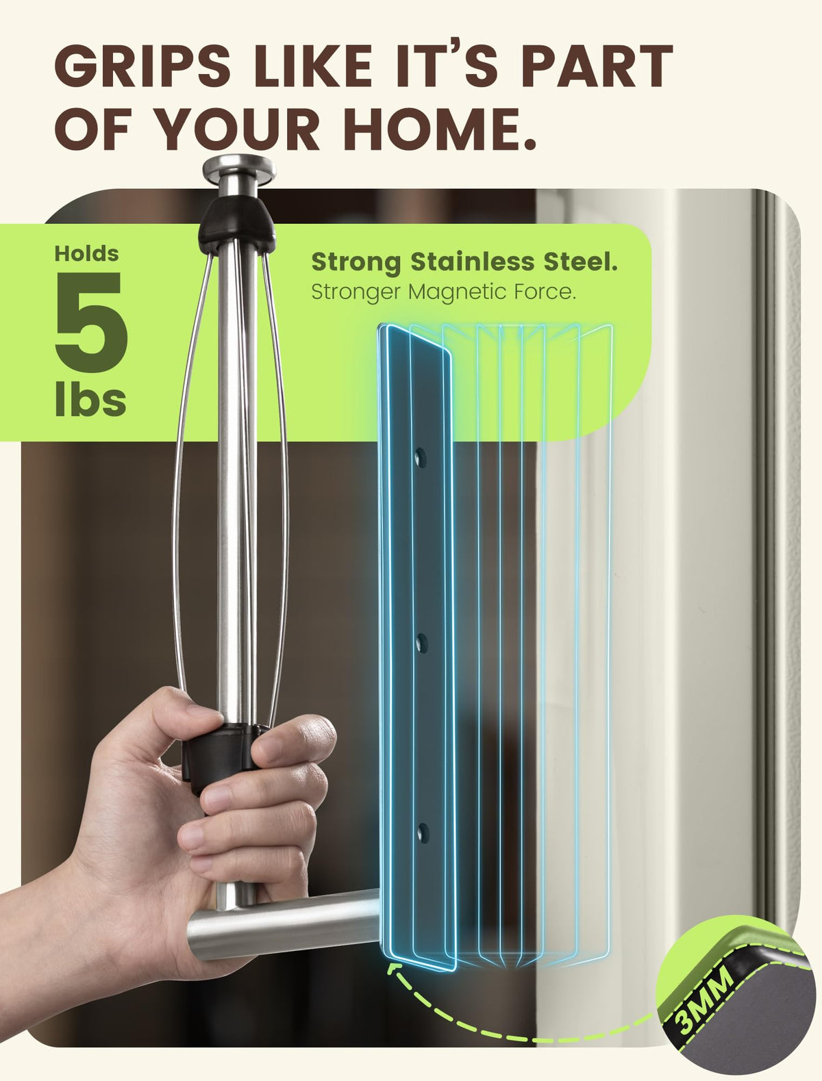 INMAKER paper towel holder with strong magnet keeps counters clutter-free
