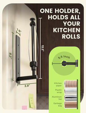 INMAKER standard US roll fits neatly, keeping counters uncluttered.