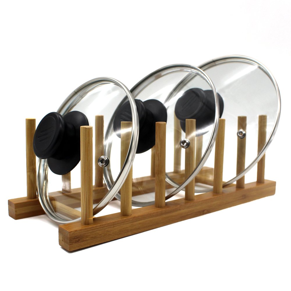 INNERNEED bamboo cups drying slot keeps mugs upright and air-dried.
