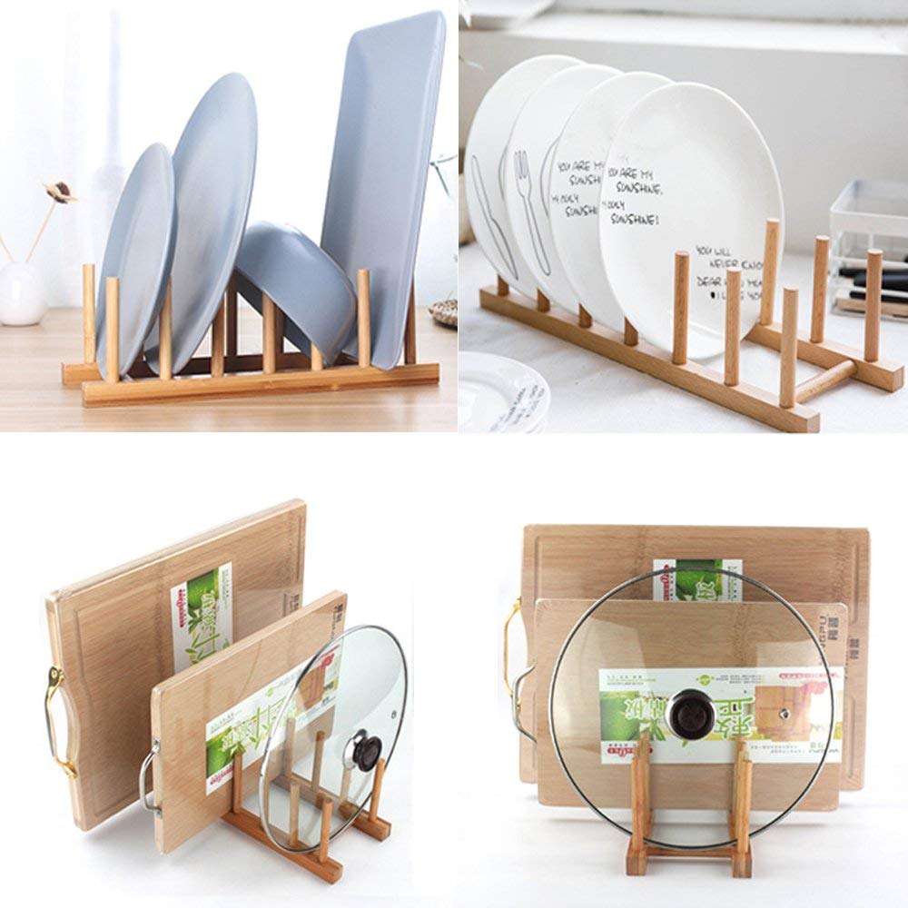 INNERNEED bamboo dish rack assembly illustrates four-part installation