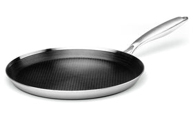 Innerwell crepe pan 12-inch with honeycomb coating exterior for easy, healthy nonstick cooking