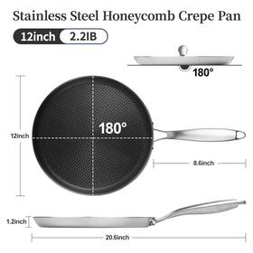 Innerwell crepe pan triply steel construction ensures durability and safe long-term use
