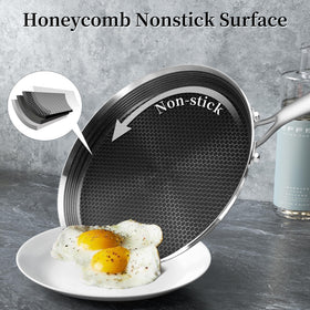 Innerwell crepe pan honeycomb coating for smooth release and cleanup