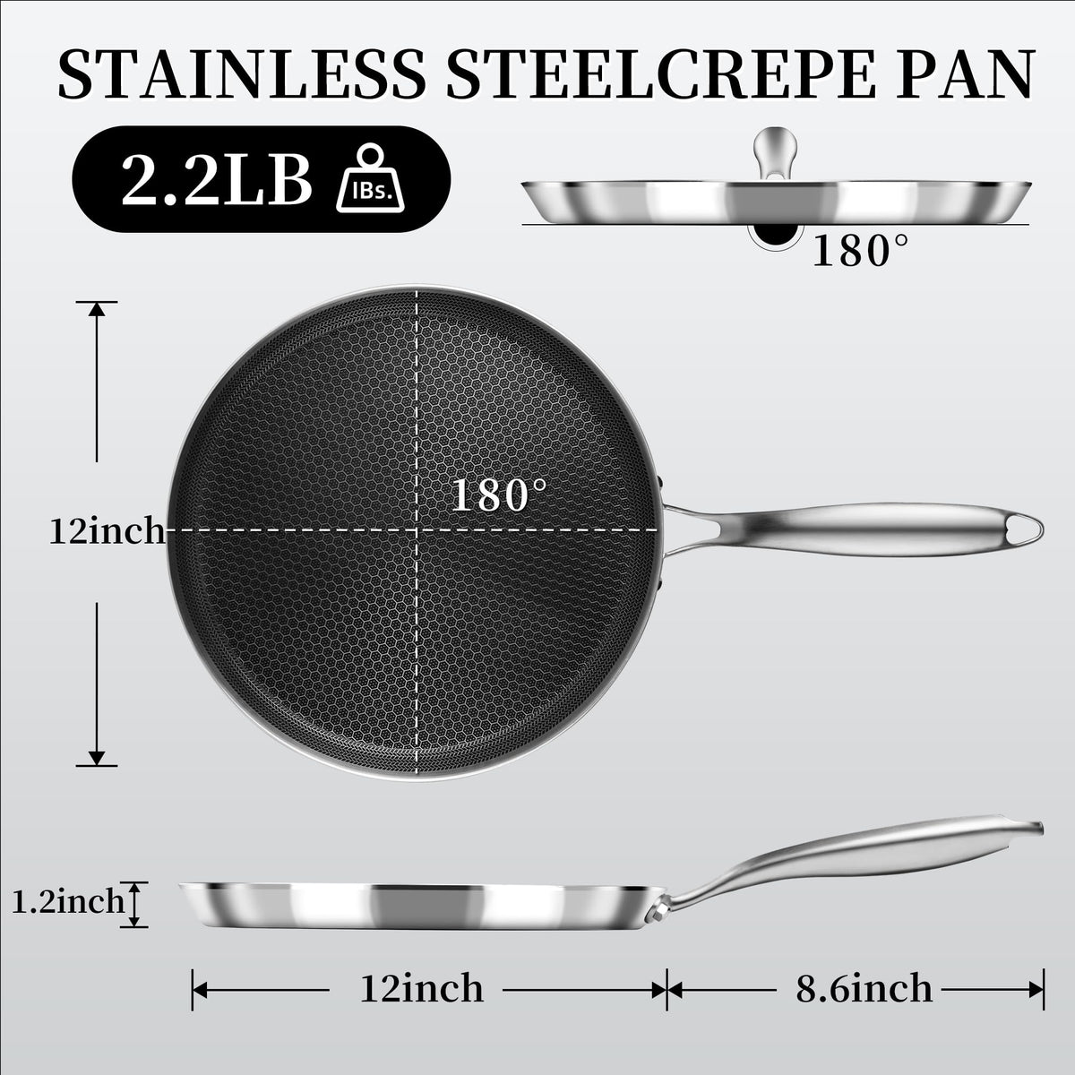 Innerwell crepe pan on induction-compatible stove demonstrates versatile heating
