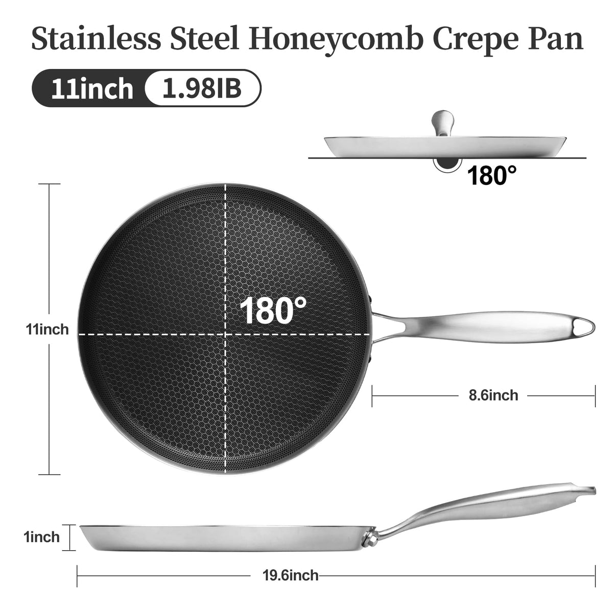 Induction-compatible stainless base for versatile stove use with Innerwell pan.