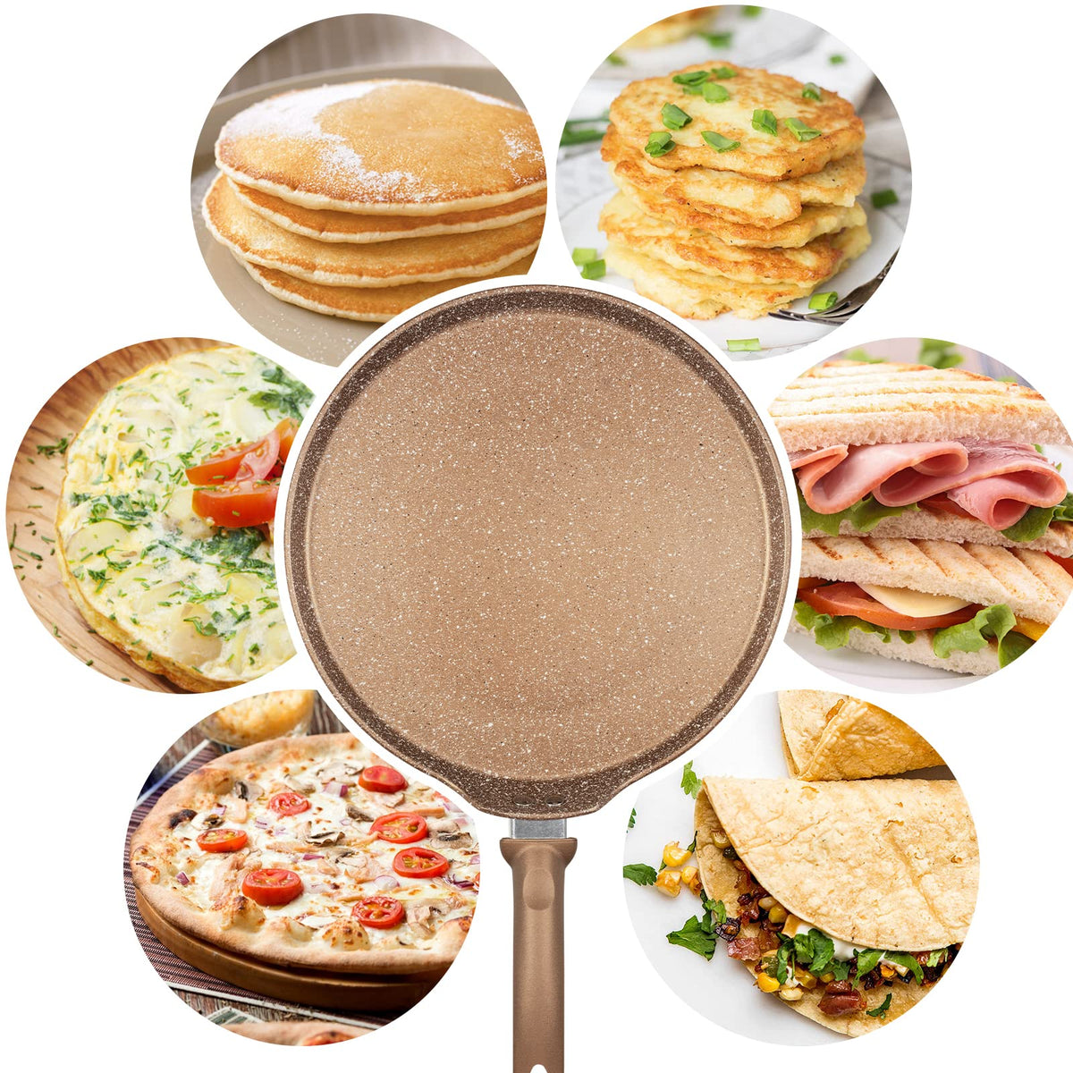 Innerwell lightweight dosa pan for easy flipping and handling.