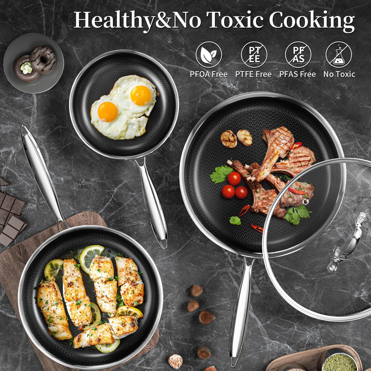 Oven safe up to 572F expands cooking possibilities