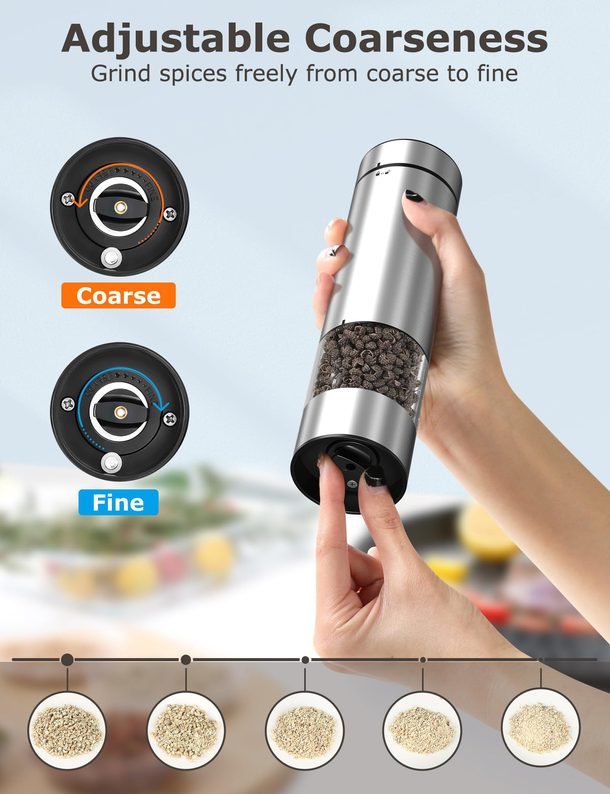 innhom ceramic grinding core detail showing smooth, odor-resistant grinding.