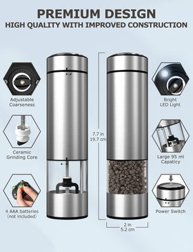 innhom led-illuminated grinder view showing light for precise seasoning.