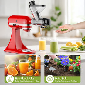 InnoMoon wide-mouth design reduces chopping before juicing.