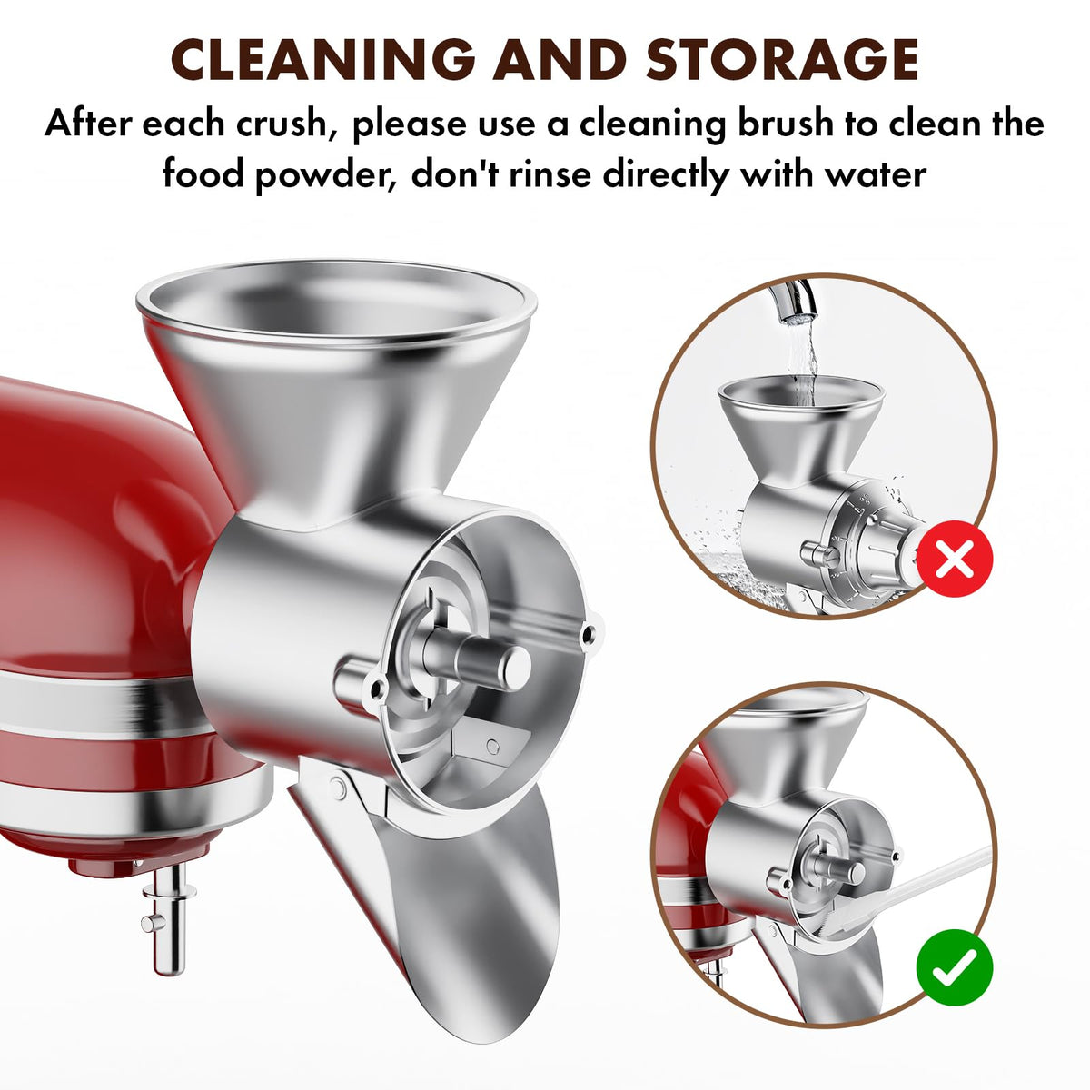 InnoMoon attachment connects to KitchenAid mixers for steady grinding