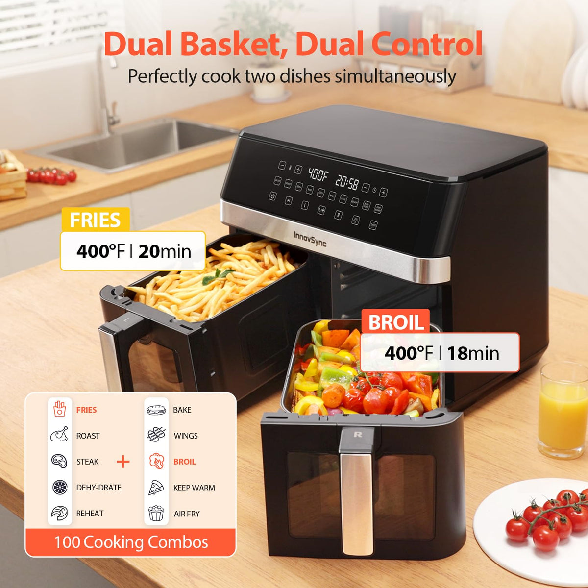 InnovSync SyncCook display enabling synchronized cooking for efficient meal prep