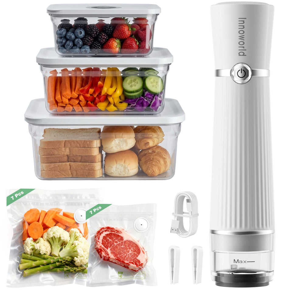 Innoworld compact vacuum sealer front view enables fast, fresh meals.