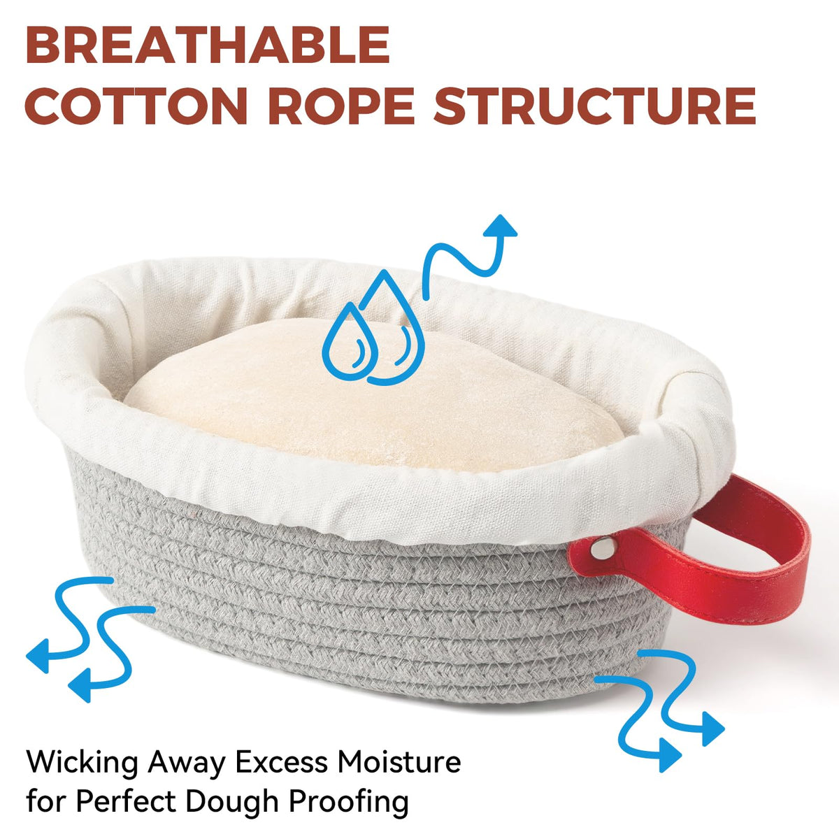 INOBYO banneton liner breathable keeps dough surface dry and flour-free.