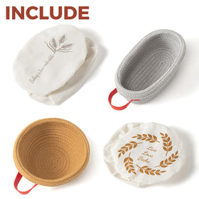 INOBYO cotton rope baskets promote airflow to crisp crust and well-floured surfaces.