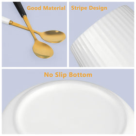 INPROPEXT ceramic holder stripe design keeps spoons organized on the counter.