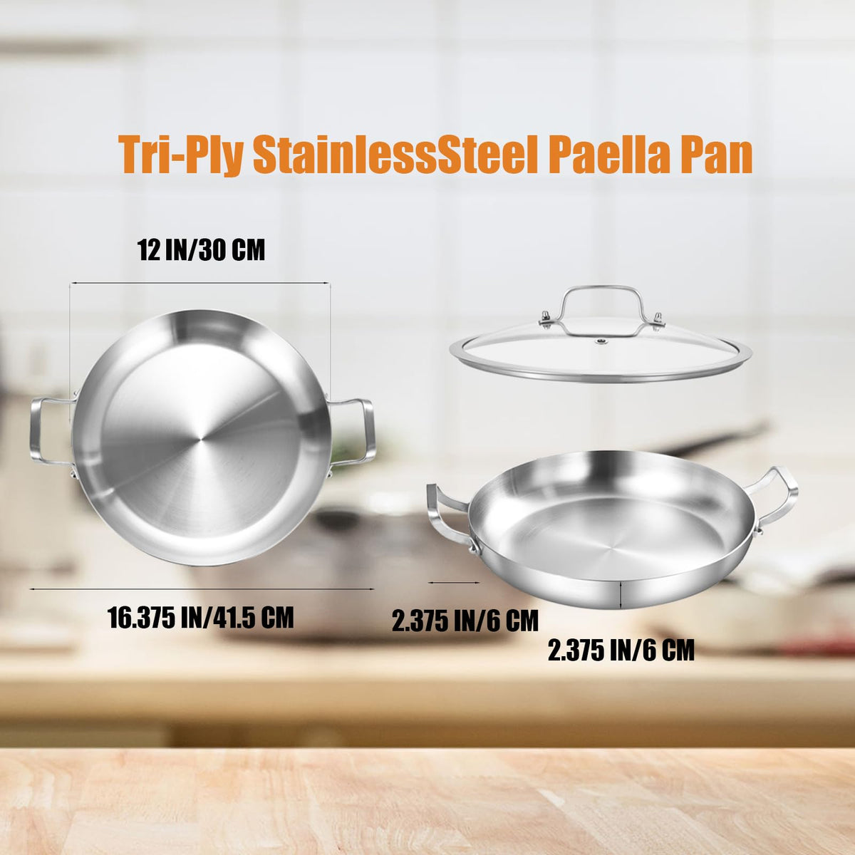 Inqibee paella pan dishwasher-safe cleanup after family meals.