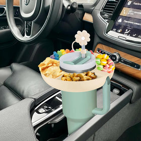 Insefocc four-compartment tray keeps snacks separated for convenient snacking.