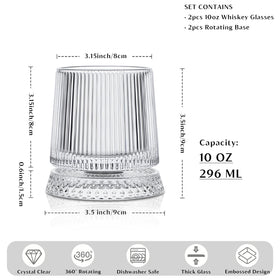 INSETLAN 10oz bourbon glass ideal for whiskey, stones, or cocktails.