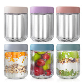 INSETLAN 16oz glass jar with lids for easy meal prep and freshness.