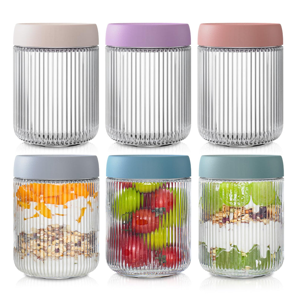 INSETLAN 16oz glass jar with lids for easy meal prep and freshness.