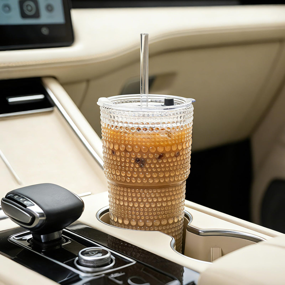Four-piece INSETLAN glass tumbler set ready for everyday beverages.