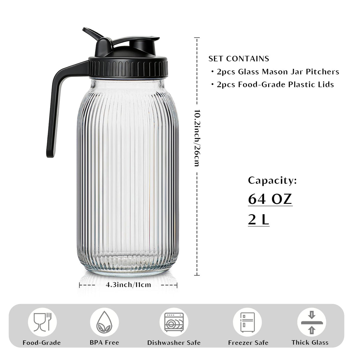 INSETLAN breastmilk pitcher with leak-proof lid keeps liquids fresh and secure.