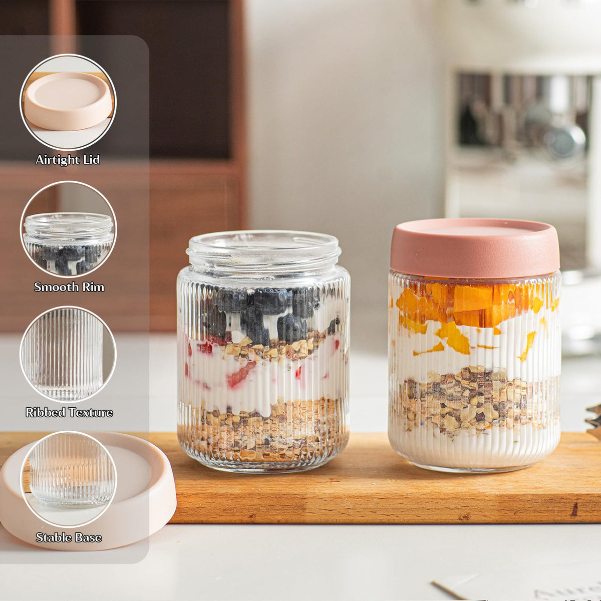 INSETLAN clear glass for meal prep and pantry organization.