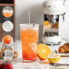 Dishwasher-safe INSETLAN glass tumbler for easy cleaning and reuse.
